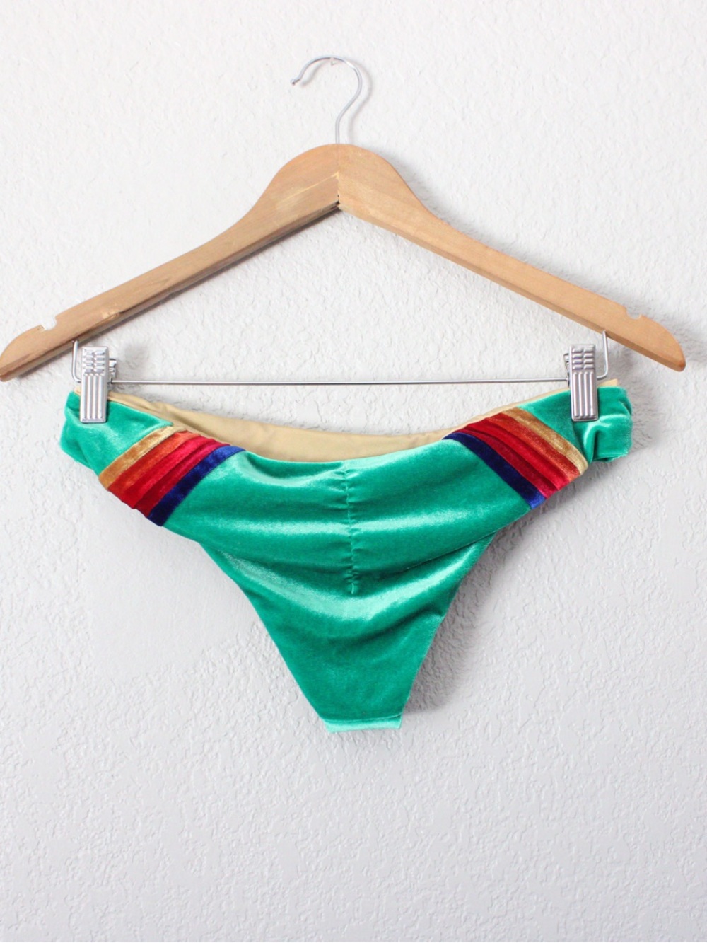 Aviator Nation Green with Rainbow Stripe Bikini - Picture 6 of 11